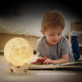 1PCs Rechargeable Moon Lamp Night Light Touch Switch 3 Color Change 3D Print Lamp Moon Bedroom Bookcase Creative Night Lights